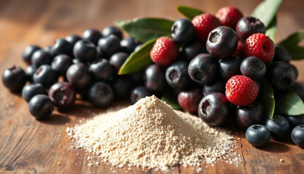 Acai berry and psyllium powder